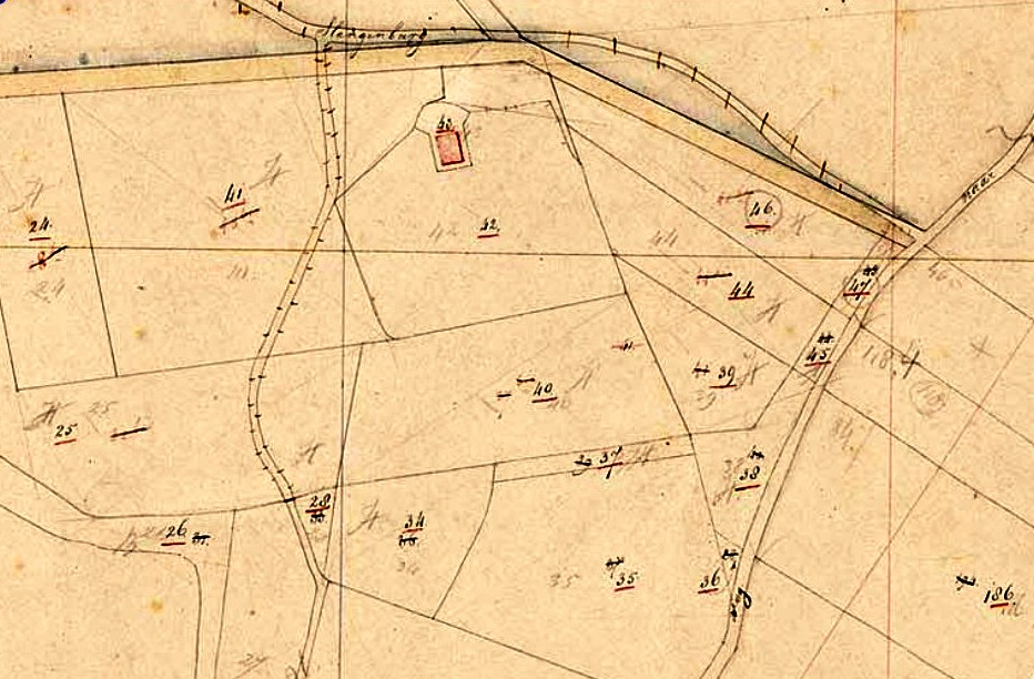Kadasterkaart 1829 voormalige boerderij Keizer Lageweg 2 