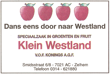 klein westland advertentie