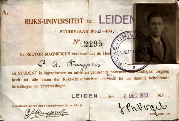 1930 inschrijving Universiteit Leiden C.A