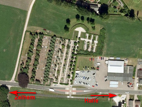 2016 Google begraafplaats Halle met nog ongebruikte gronden 