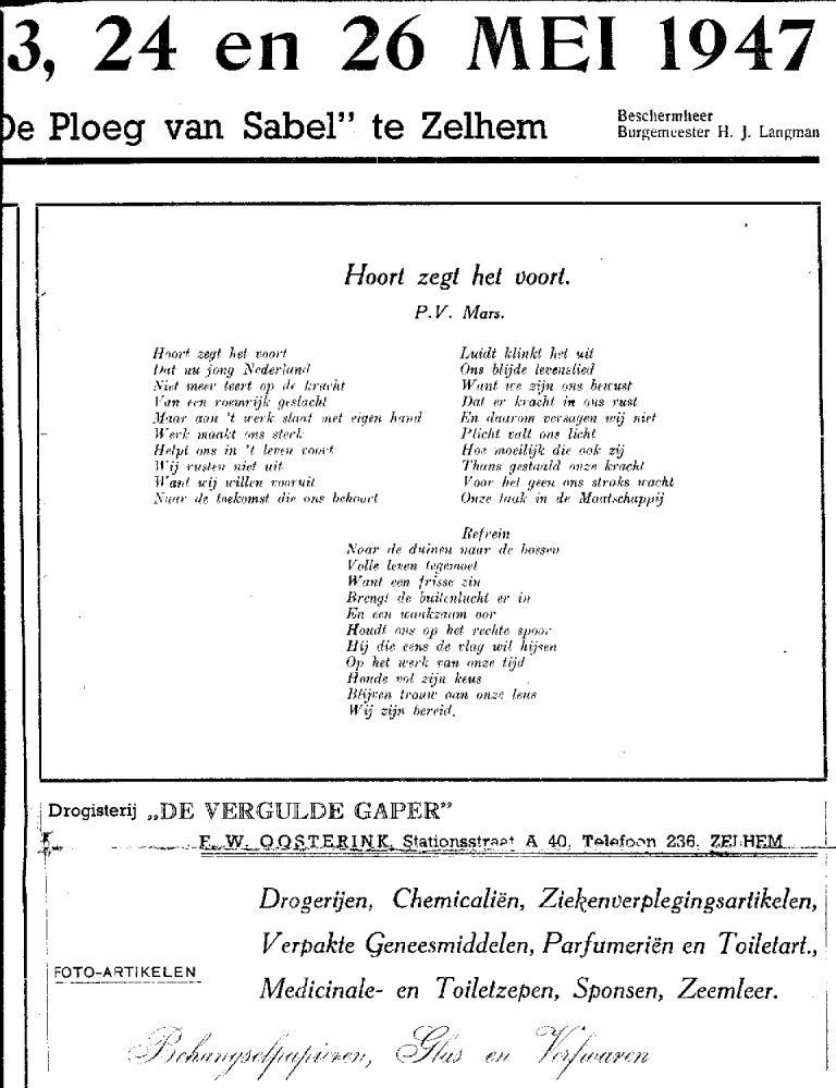 krant Ploeg van Zabel 1947