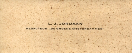 Visitekaartje L.J. Jordaan 