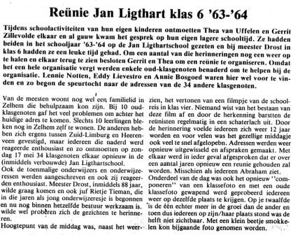 Tekst Reunie krant artikel 1964 klas 6 Coen Kranen 