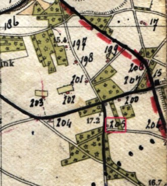 1932 kaart met huisnummer 205