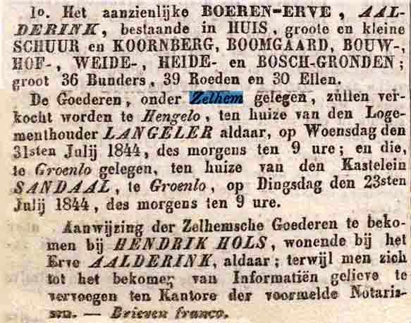Aalderink Arnhemsche courant 16 07 1844
