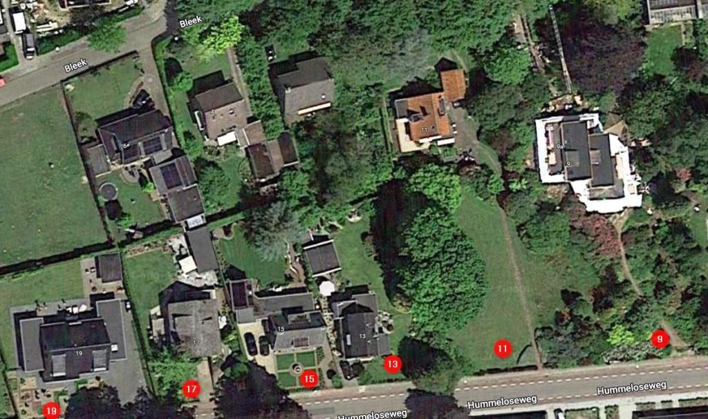 luchtfoto met huisnummers 
