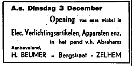 Opening winkel Bergstraat Uit de Graafschapbode 2 12 1946