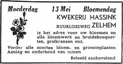 hassink bloemen advertentie1951