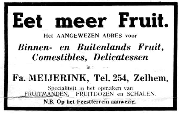 Adv. 1937 Meijerink Woolschot Smidsstraat 8 